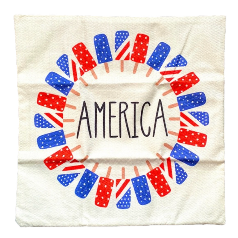 America Patriotic Throw Pillow Cover - Brand New